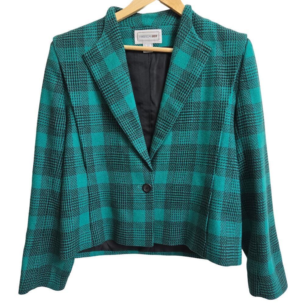 Green Plaid Women's Blazer